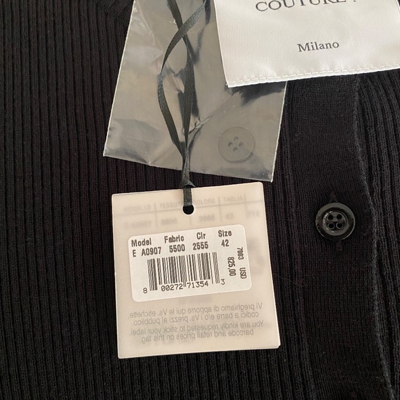 Moschino Couture Black Cardigan Sweater Jacket with Detachable Mesh Ruffled Hem - Picture 16 of 16